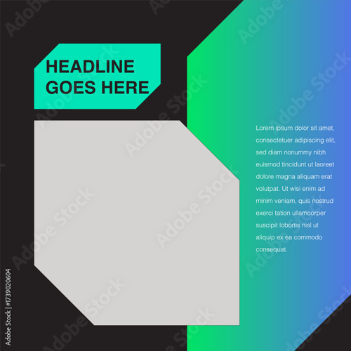 tech sharp cut diamond shape social media design template editable eps