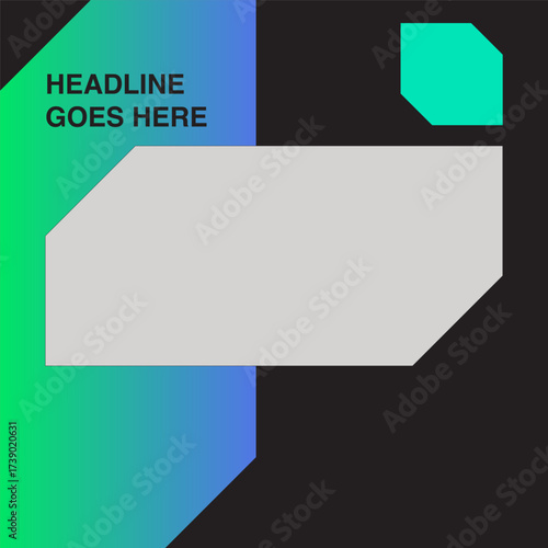 tech sharp cut diamond shape social media design template editable eps