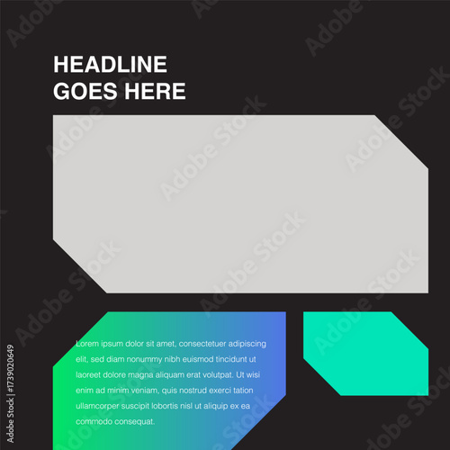 tech sharp cut diamond shape social media design template editable eps