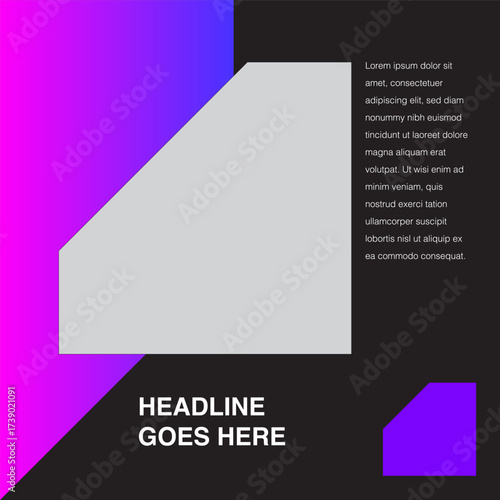 tech sharp cut diamond shape social media design template editable eps