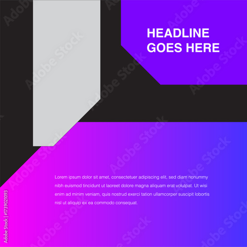 tech sharp cut diamond shape social media design template editable eps