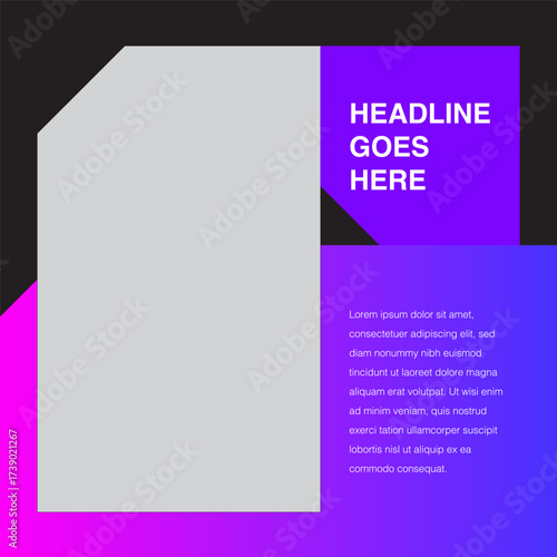 tech sharp cut diamond shape social media design template editable eps