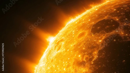 A vibrant display of solar flares erupts from the sun's surface, creating a mesmerizing spectacle.