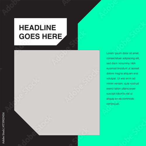tech sharp cut diamond shape social media design template editable eps
