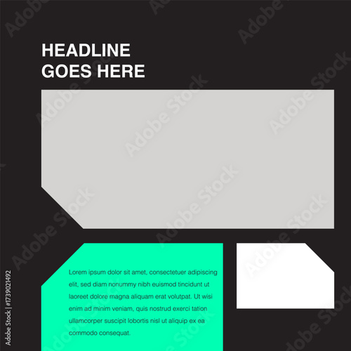 tech sharp cut diamond shape social media design template editable eps