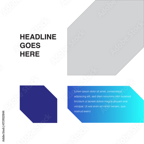 tech sharp cut diamond shape social media design template editable eps