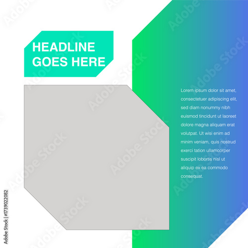 tech sharp cut diamond shape social media design template editable eps