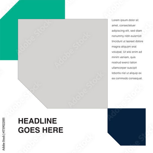 tech sharp cut diamond shape social media design template editable eps