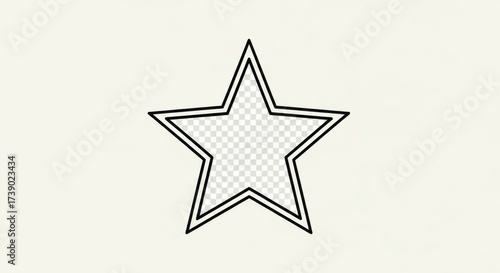 Isolated geometric star shape symbol on a plain canvas, a celestial icon