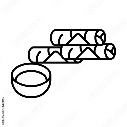 spring rolls line icon