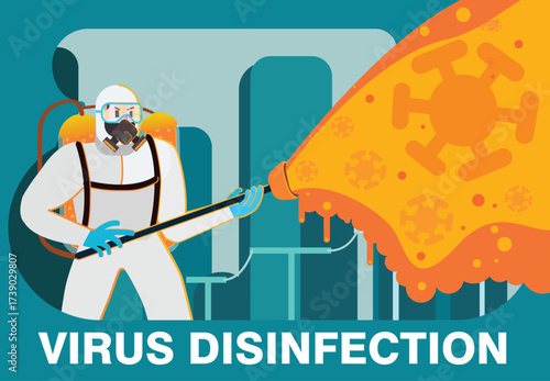 virus disinfection concept illustration