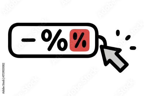Discount percentage click button for promotion