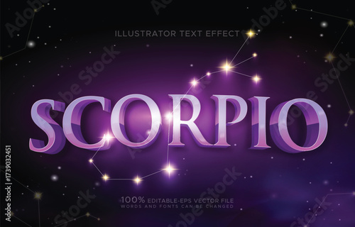 scorpio zodiac sign editable text effect	
