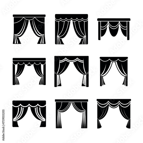Classic Curtain Vector Set – Window Drapes & Elegant Interior Icons