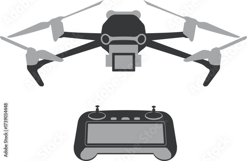 con with the silhouette of a combat drone.
