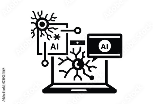 Vector illustration of artificial intelligence and neural network concept