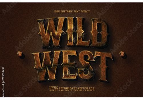 wild west rust effect editable text effect	
