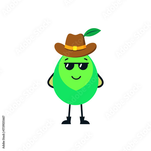 cartoon brazilian guava fruit mascot character in 