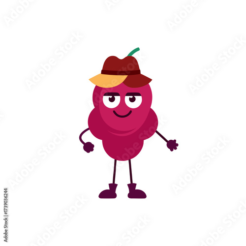 cartoon cabernet sauvignon grape fruit mascot char
