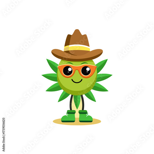 cartoon chickweed herb mascot character in funny a