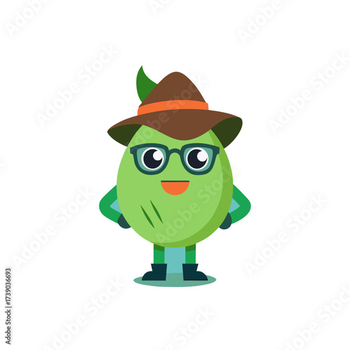 cartoon cime de rapa vegetable mascot character in