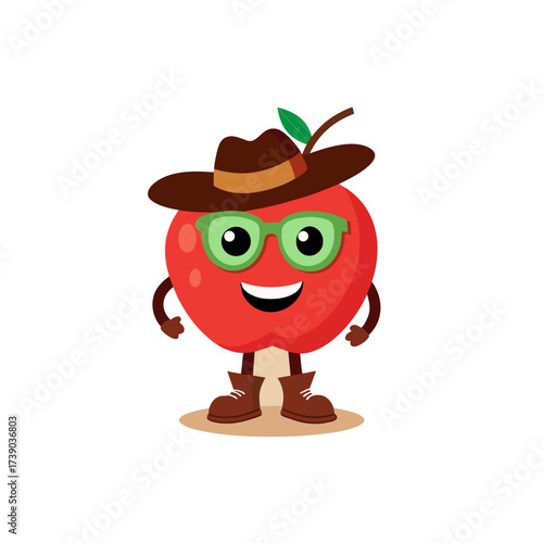 cartoon colonnade  maypole  apple fruit mascot cha