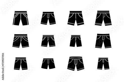 Shorts Icons Collection – High-Quality Clothing Clipart for Design & Branding
