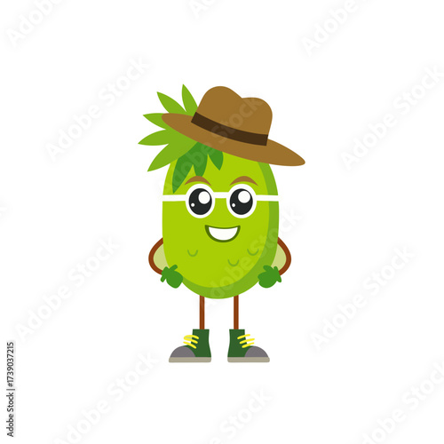 cartoon dill herb mascot character in funny and cu