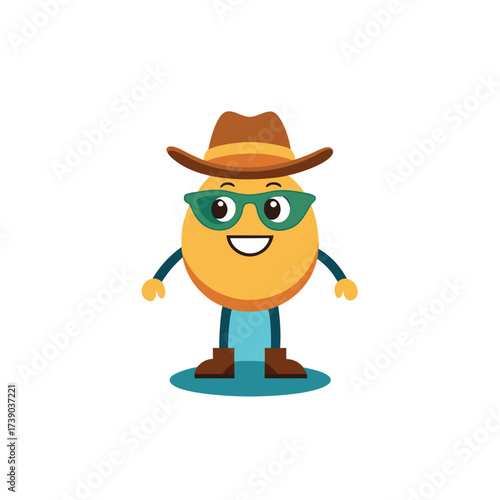 cartoon dittany of crete herb mascot character in 