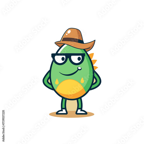 cartoon dinosaur eggs fruit mascot character in fu