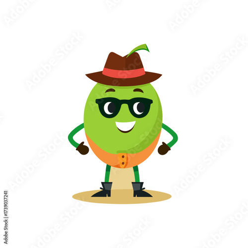 cartoon dracontomelon fruit mascot character in fu