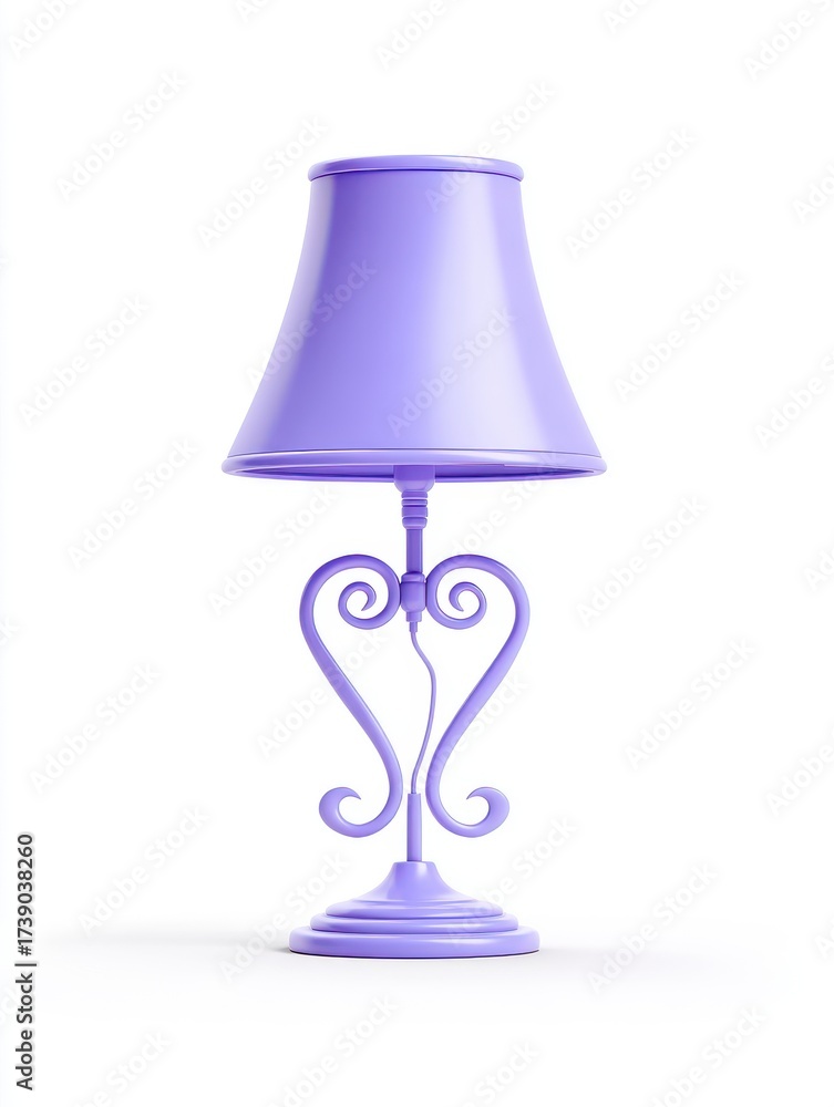 Obraz premium Lavender Purple Table Lamp with Ornate Metal Base