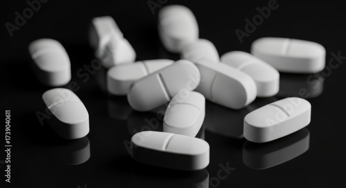 Pills on a dark surface showing pharmaceutical healthcare solutions