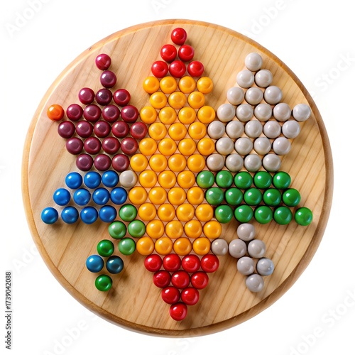 Chinese Checkers Board with Six Colored Marble Sets