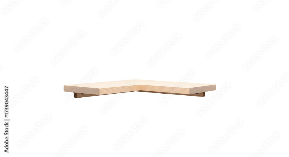 Obraz premium Corner shelf made of light wood against a for home decor