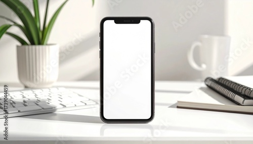 Wallpaper Mural Smartphone Mockup on a Desk with Blank Screen for App or Website Design Showcase Torontodigital.ca