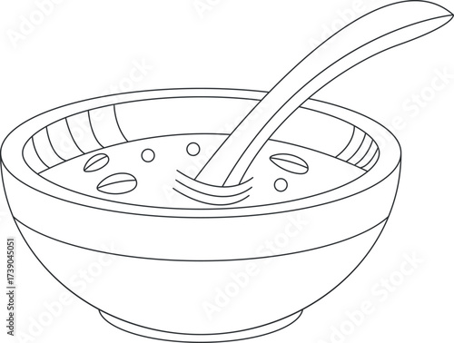vector illustration of a bowl of soup