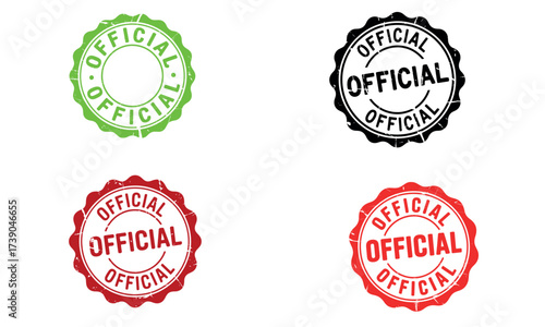 Official approval rubber stamp badge vector illustration
