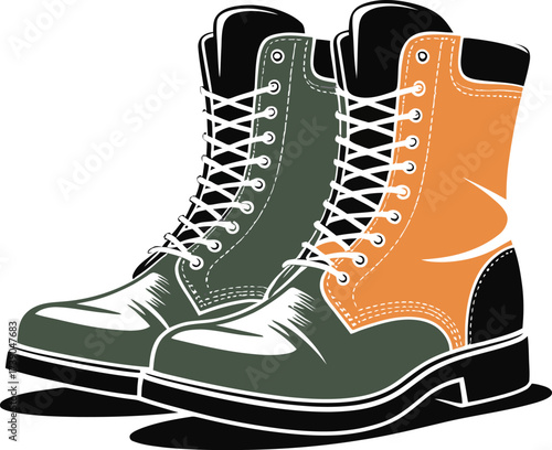 Vector art of pair of work boots