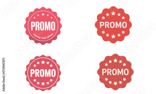 Vector promo badges and sale labels for discount and marketing design
