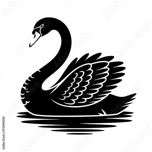 Vector art of black swirl ornament