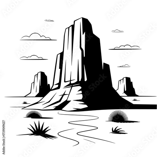 Vector art of closeup denim texture with label