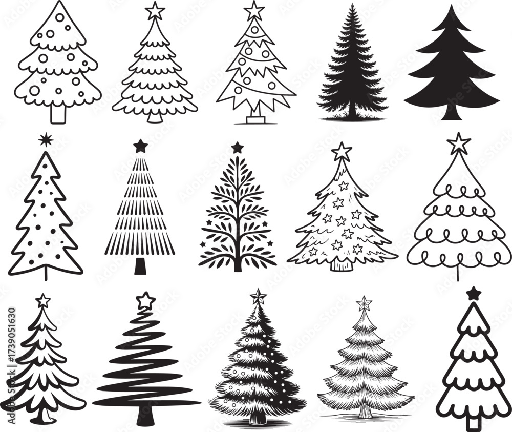 Obraz premium Christmas Tree Svg Bundle