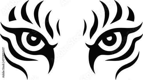 Striking Tiger Eye Tattoo Design in Black and White Showcasing Feline Elegance and Wild Beauty for Modern Artistic Expressions