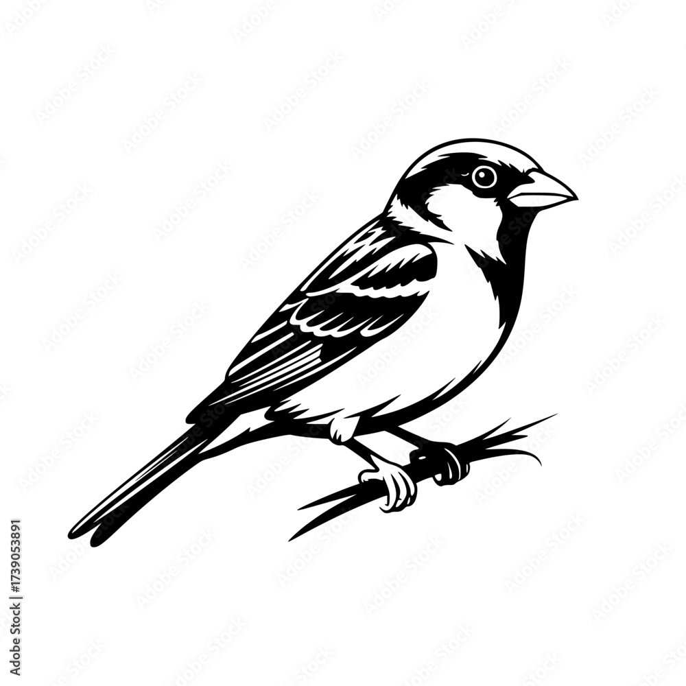 Obraz premium Vector art of sparrow bird illustration