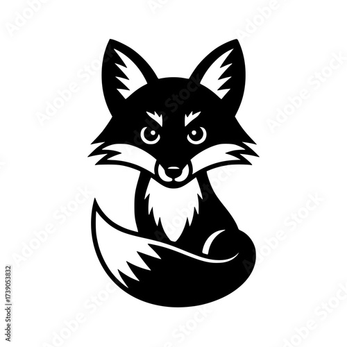 Vector art of black fox illustration