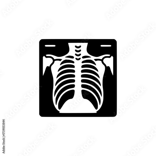 Vector art of rib cage xray icon