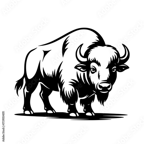 Vector art of bison
