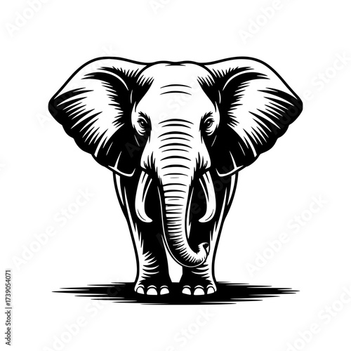 Vector art of elephant head illustration