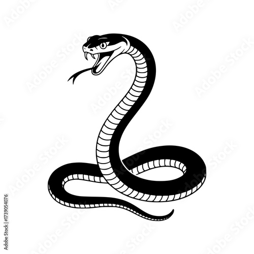 Vector art of black cobra snake